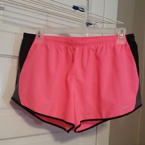Nike Women's Vibrant Pink and Black Nike Athletic Shorts